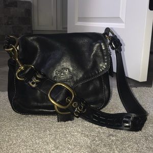 Black leather Coach bag